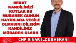 Başkan Arıkan'dan Berat Kandili Mesajı