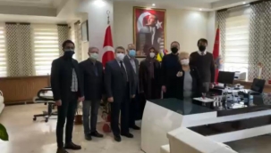 CHP DİNAR İLÇE BAŞKANLIĞI DİNAR EMNİYET MÜDÜRÜ NİHAT PULAT'I ZİYARET ETTİ