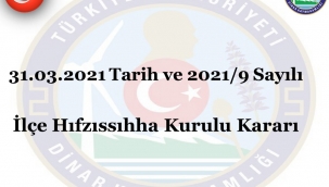 İLÇE HIFZISSIHHA KURULU YENİ KARARLAR