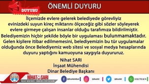 Belediyemizden Önemli Duyuru