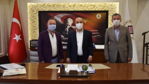 DAZKIRI BELEDİYE BAŞKANI İSMAİL TAYLAN'I İŞ İNSANI HEMŞEHRİMİZ ZİYARET ETTİ