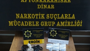 Dinar'da Silah ve Uyuşturucu Yakalandı