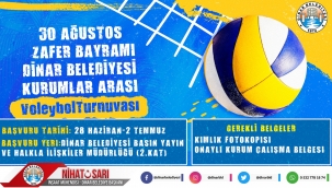 Dinar Belediyesi 30 Ağustos’a özel kurumlar arası Voleybol Turnuvası düzenleyecek