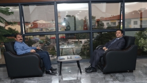Dinar Orman İşletme Müdürü Akoğlanoğlu’ndan Başkan Sarı’ya veda ziyareti