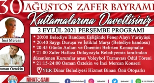 Zafer Bayramı Etkinliklerine Tüm Halkımız Davetlidir