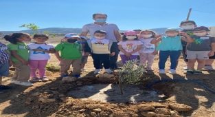 BİRİNCİ SINIF ÖĞRENCİLERİ ZEYTİN FİDANI DİKTİ