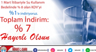 Başkan Sarı, Su kullanım bedelinde KDV’yi 1’e indiriyoruz