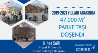 Başkan Sarı, “47 bin metre kare parke taşı döşendi”