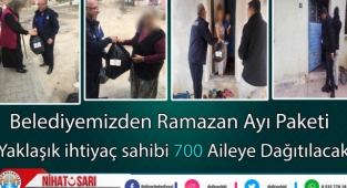 Belediyemizden ihtiyaç sahibi ailelere ramazan ayı paketi