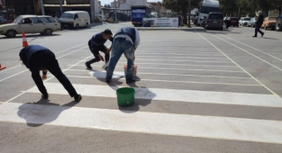 Yaya Geçidi çizgi çalışmalarımız tamamlandı
