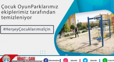 Çocuk oyun parklarımızda temizlik çalışmaları yapılıyor