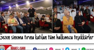 Vatandaşlarımızdan gezen sinema tırına yoğun ilgi