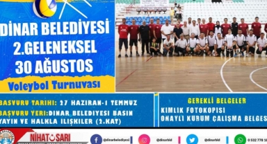 Başkan Sarı, “Geleneksel 30 Ağustos Kurumlar arası Voleybol Turnuvamıza başvurular başlıyor”