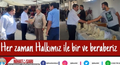 Belediye Başkanımız Nihat Sarı, Salı Pazarında halkımızla bir arada