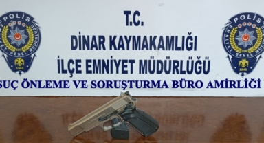 Dinar Emniyeti İşinin Başında: 1 ruhsatsız silah ele geçirildi
