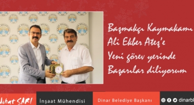 Belediye Başkanımız Nihat Sarı, Başmakçı Kaymakamı Ateş’e yeni görev yerinde başarılar diledi