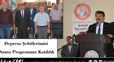 Belediye Başkanımız Nihat Sarı, Deprem Şehitlerimizi anma programına katıldı