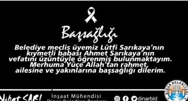 Belediye Başkanımız Nihat Sarı’dan Başsağlığı Mesajı
