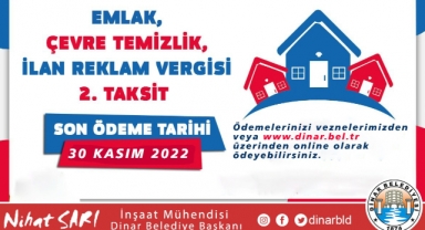 Emlak ve Çevre Temizlik Vergisi 2.taksit ödemelerinde son gün