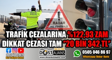Trafik Cezalarına Yüzde 122,93 Zam Geliyor