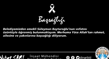 Belediye Başkanımız Nihat Sarı’dan Başsağlığı Mesajı