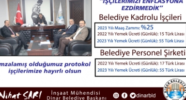 Belediye Başkanımız Nihat Sarı, İşçilerimizi enflasyona karşı ezdirmedi