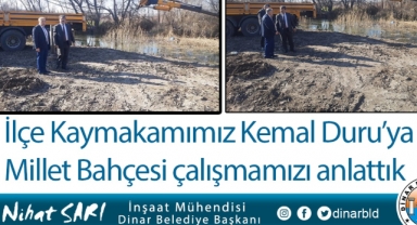Belediye Başkanımız Nihat Sarı, Kaymakam Duru’ya Millet Bahçesi çalışmasını anlattı