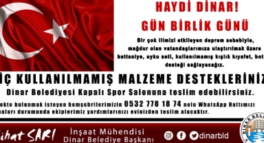 Belediyemizden Deprem olan İllere Yardım Kampanyası
