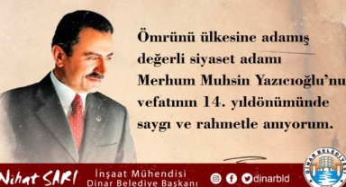 Belediye Başkanımız Nihat Sarı’dan Muhsin Yazıcıoğlu'nu Anma Mesajı