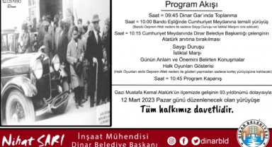 Mustafa Kemal Atatürk’ün ilçemize gelişinin 93.yıldönümü programı