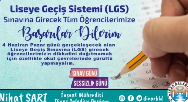 Belediye Başkanımız Nihat Sarı LGS sınavına girecek öğrencilere başarılar diledi