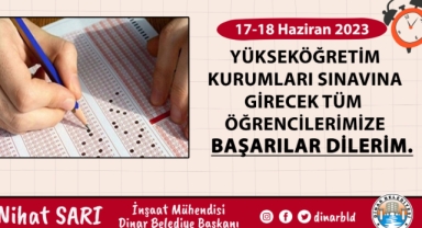Belediye Başkanımız Nihat Sarı, YKS Sınavına girecek öğrencilere başarılar diledi