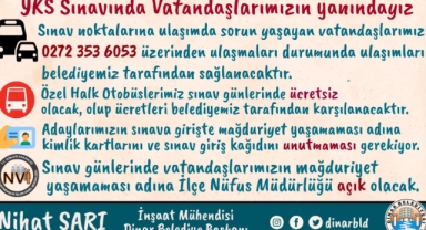 YKS Sınavında vatandaşlarımızın yanındayız