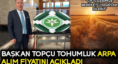Başkan Topçu Tohumluk Arpa Alım Fiyatını Açıkladı
