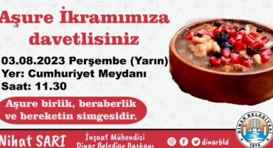 Belediyemizin aşure ikramına tüm halkımız davetlidir