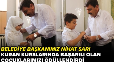 Kuran Kurslarında başarılı olan çocuklarımızı ödüllendirdik