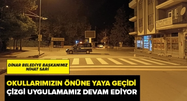 Okullarımızın önüne yaya geçidi çizgi uygulamamız devam ediyor