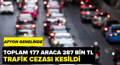 Afyon Genelinde 177 araca 287 bin TL Trafik Cezası Kesildi