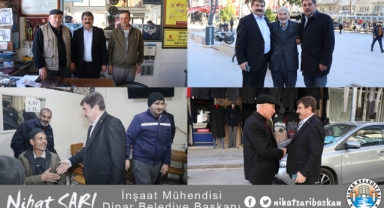 BELEDİYE BAŞKANI NİHAT SARI ESNAF VE VATANDAŞLARI ZİYARET ETTİ