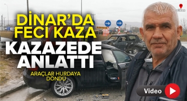 DİNAR’DA ZİNCİRLEME TRAFİK KAZASI