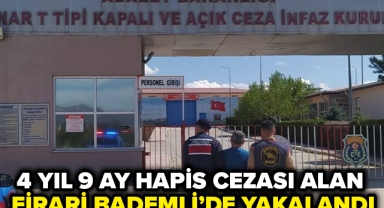 4 YIL 9 AY CEZASI OLAN FİRARİ BADEMLİ'DE YAKALANDI